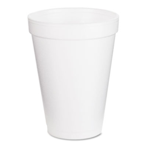 Foam Drink Cups, 12oz, White