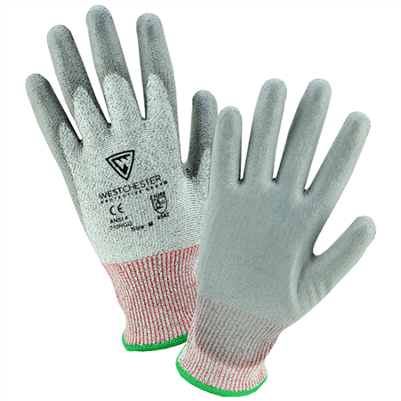 Gray PU Palm Coated Speckle Gray HPPE Gloves, Dozen