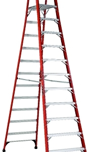 Louisville Fiberglass Pro Platform Ladder 12' 375lbs. Capacity