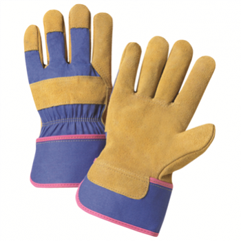 Split Cowhide Leather Palm Ladies Gloves, Dozen