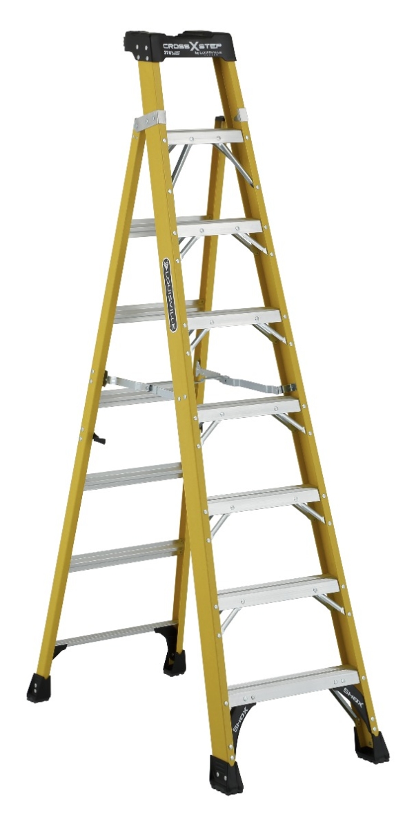 Louisville 8' Fiberglass Step to Shelf Ladder 375lb. Capacity