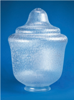 Clear Acrylic Textured Street Lamp Globe H-20.69" W-15.40" ID-7.13" OD-7.94"