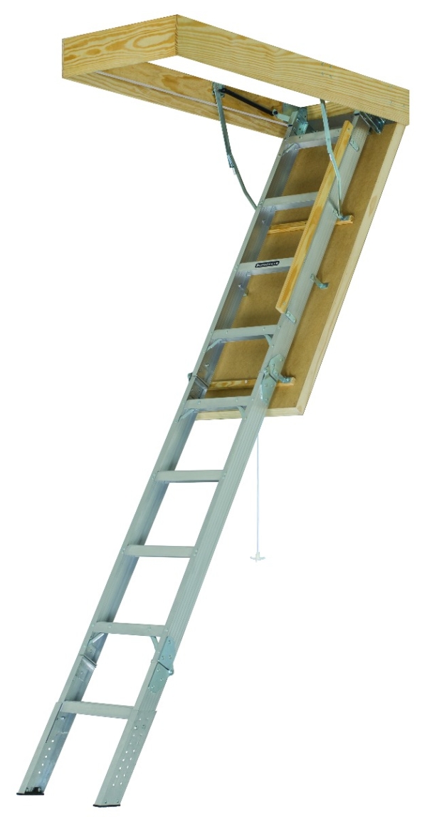 Louisville Aluminum Attic Step Ladder 25 1/2" X 54" Rough Opening - Pinnacle Series 375lbs. Capacity