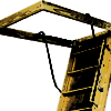 Louisville Wood Attic Step Ladder 30" X 60" Rough Opening - Big Boy Series 350lbs. Capacity