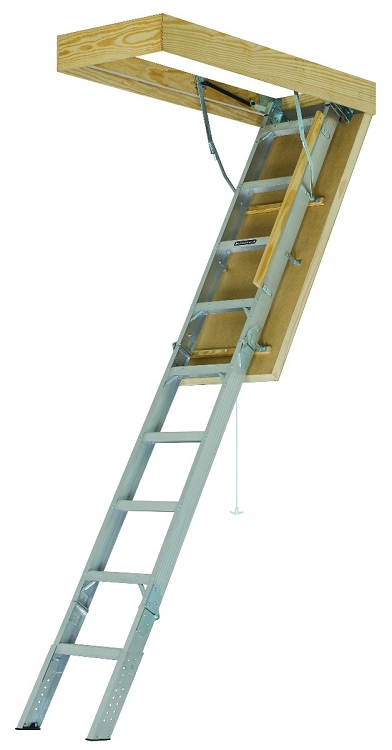 Louisville Aluminum Attic Step Ladder 22 1/5" X 54" Rough Opening - Pinnacle Series 375lbs. Capacity